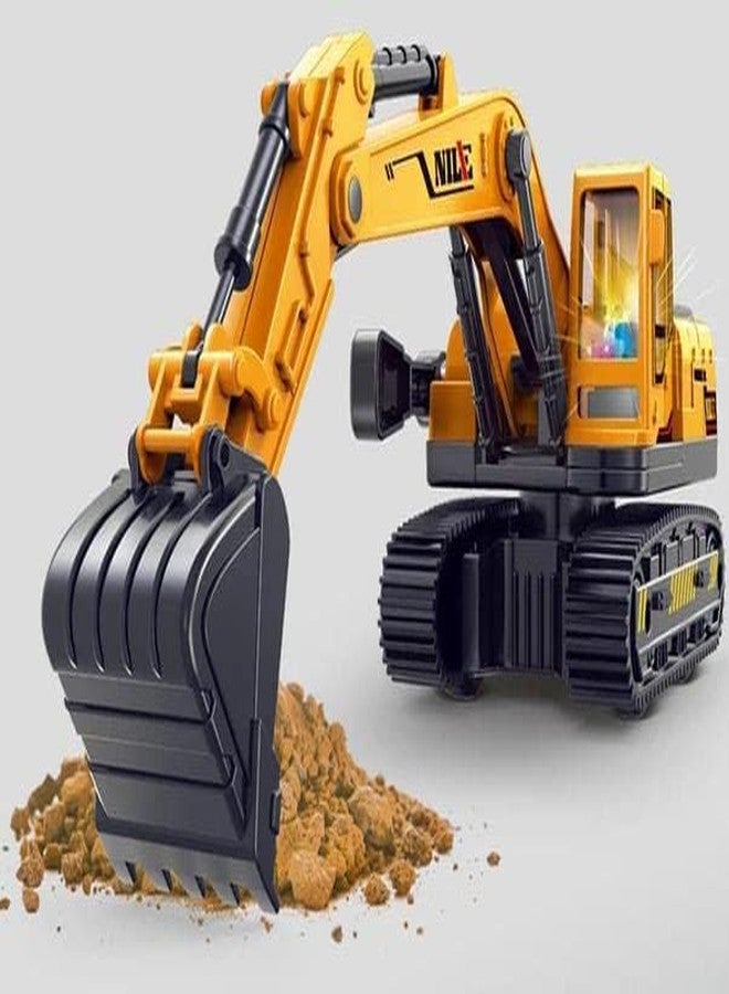 PLUSPOINT Excavator Bulldozer Truck for Kids, Construction Site Beach Sand Toys Engineer Construction Vehicle Movable Claw Digger Trucks Toys for Boys (New Excavator) - Image 4